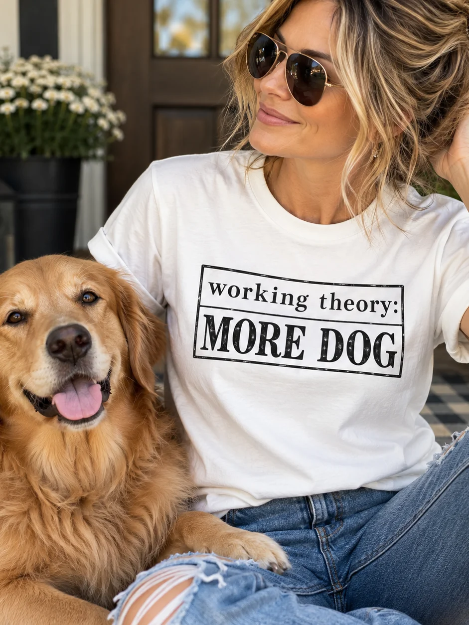 Funny Dog Lover T-Shirt | Working Theory More Dog Tee | Minimalist Dog Graphic Shirt product image (8)