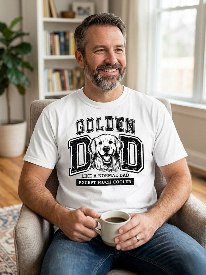 Golden Dad Golden Retriever T-Shirt – Comfort Colors 1717 Vintage Dog Dad Shirt product image (1)
