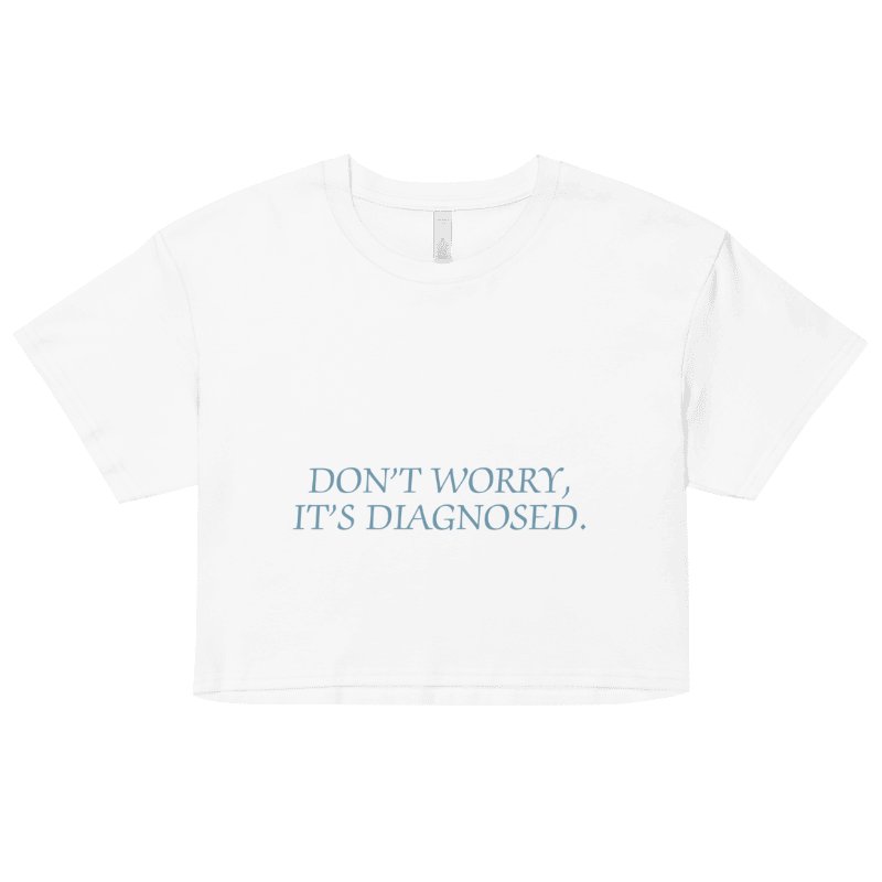 DW, IT'S DIAGNOSED (#709AAF) printed cotton crop top product image (24)