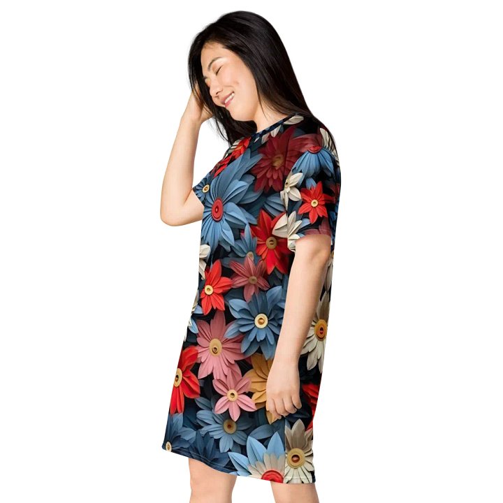 3D-Ditsy-Flowers-Seamless-Patterns T-shirt Dress - V6 product image (1)