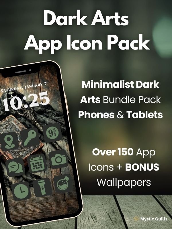 Dark Arts Aesthetic Minimalist App Icon Pack for Phones and Tablets Android and IOS product image (1)