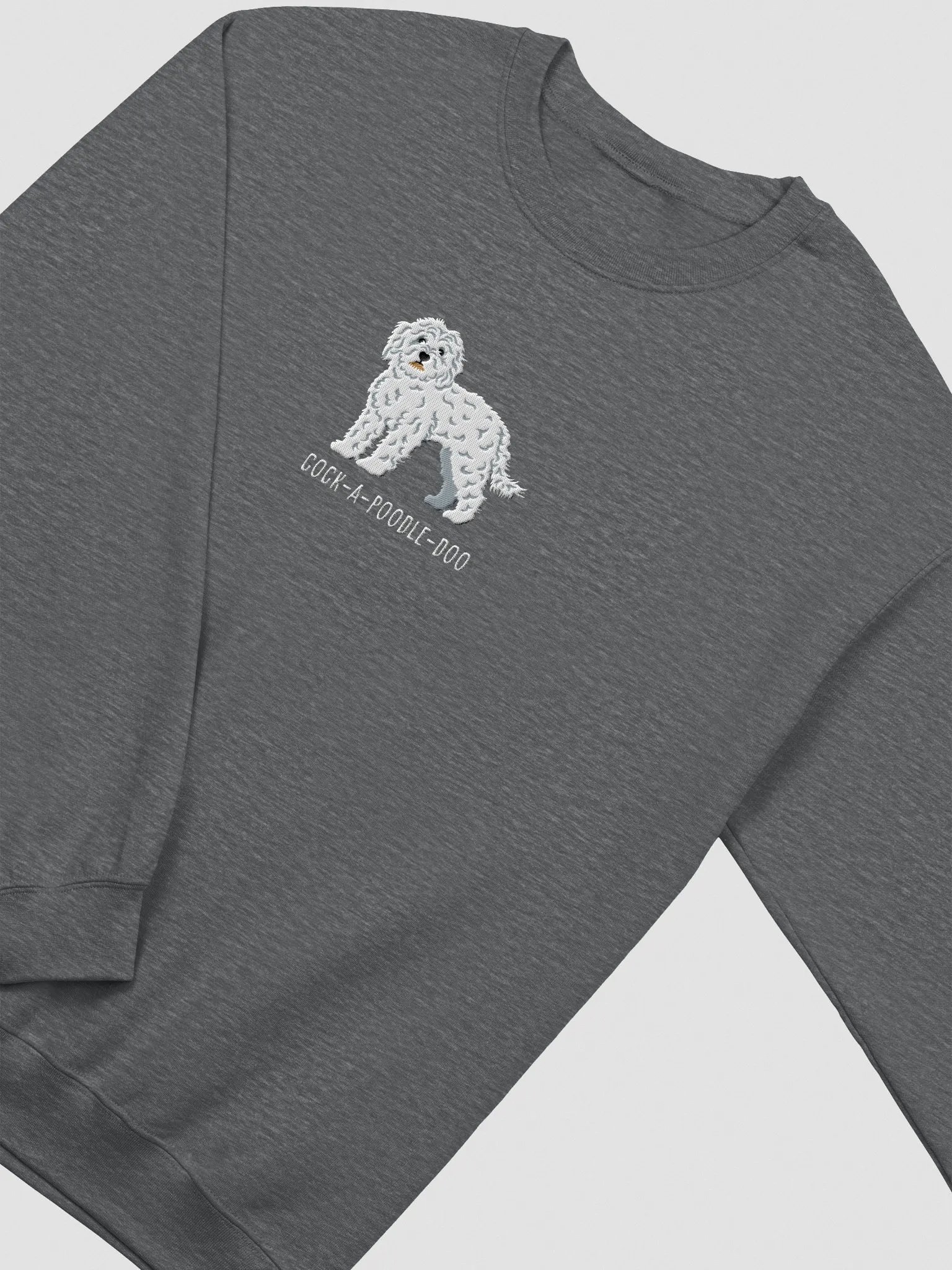 Cock-A-Poodle-Doo Sweatshirt (Embroidered) of a Cockapoo(White) product image (6)