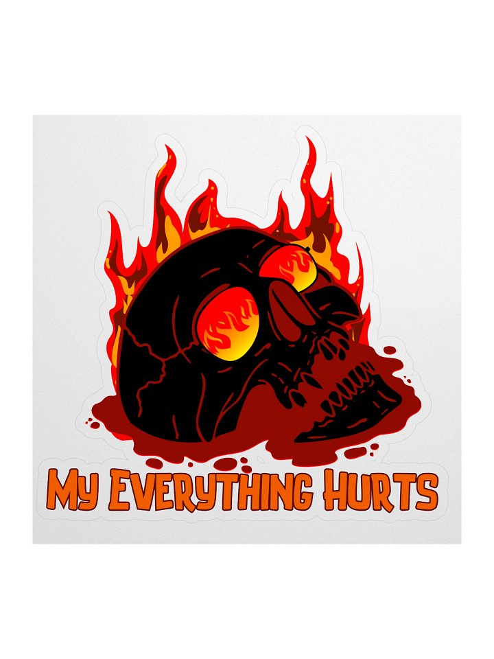 Large My Everything Hurts! Red Skull Sticker product image (1)