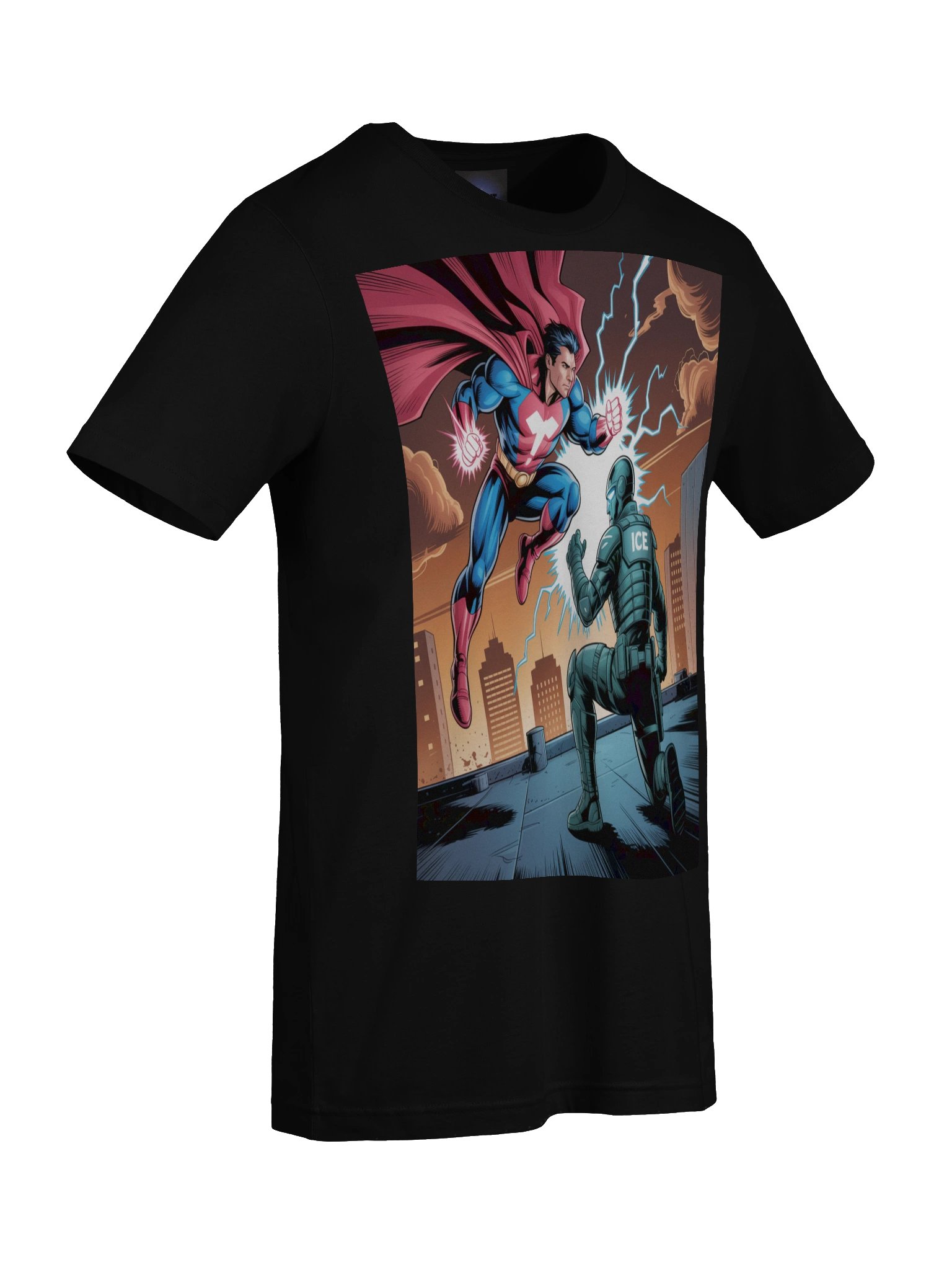 Man of Steel vs. Ice Agent Epic Rooftop Rumble T-Shirt product image (9)