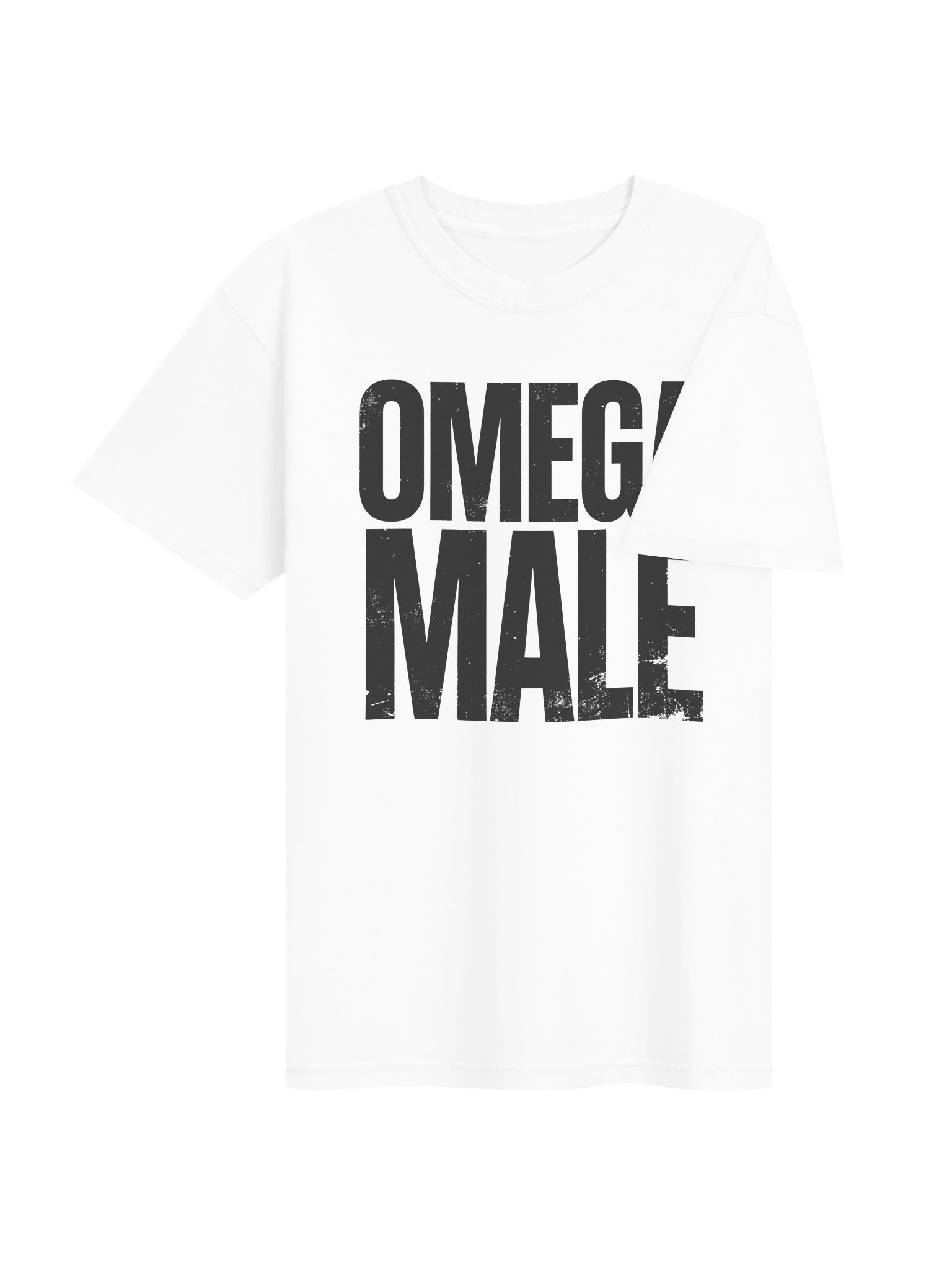 OMEGA MALE in Black Grungy Letters T-Shirt product image (5)