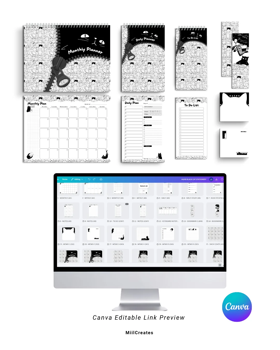 Black Cat Stationery Bundle product image (2)