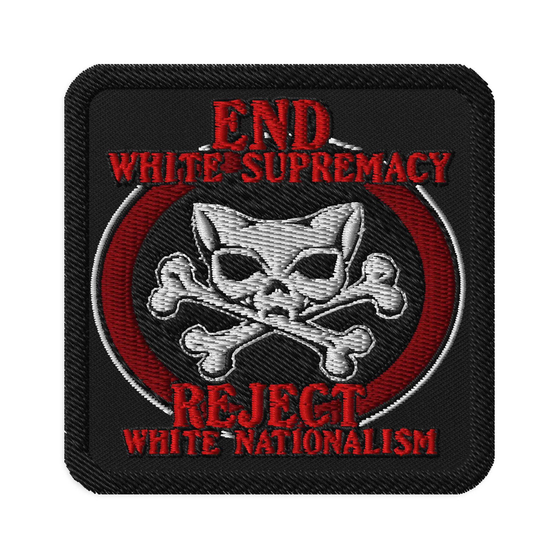 White Kat Skull Political Patch product image (1)