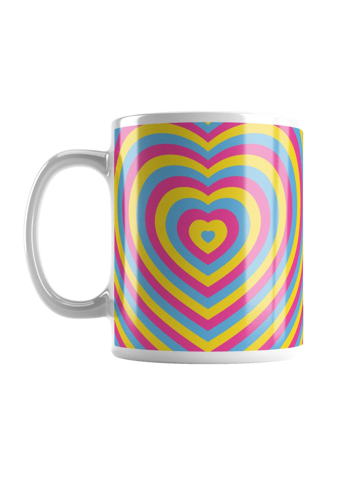 Pansexual Pride Hearts Mug (Right-handed) product image (1)