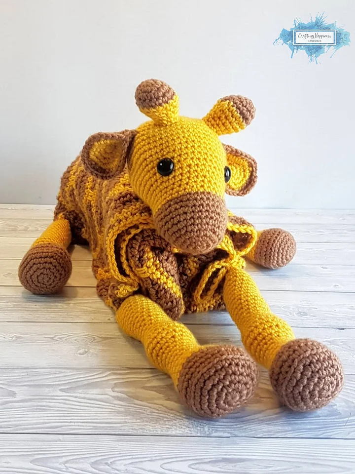 Crochet Giraffe Baby Blanket Pattern - Folding Toy Lovey PDF Pattern - Crafting Happiness product image (2)