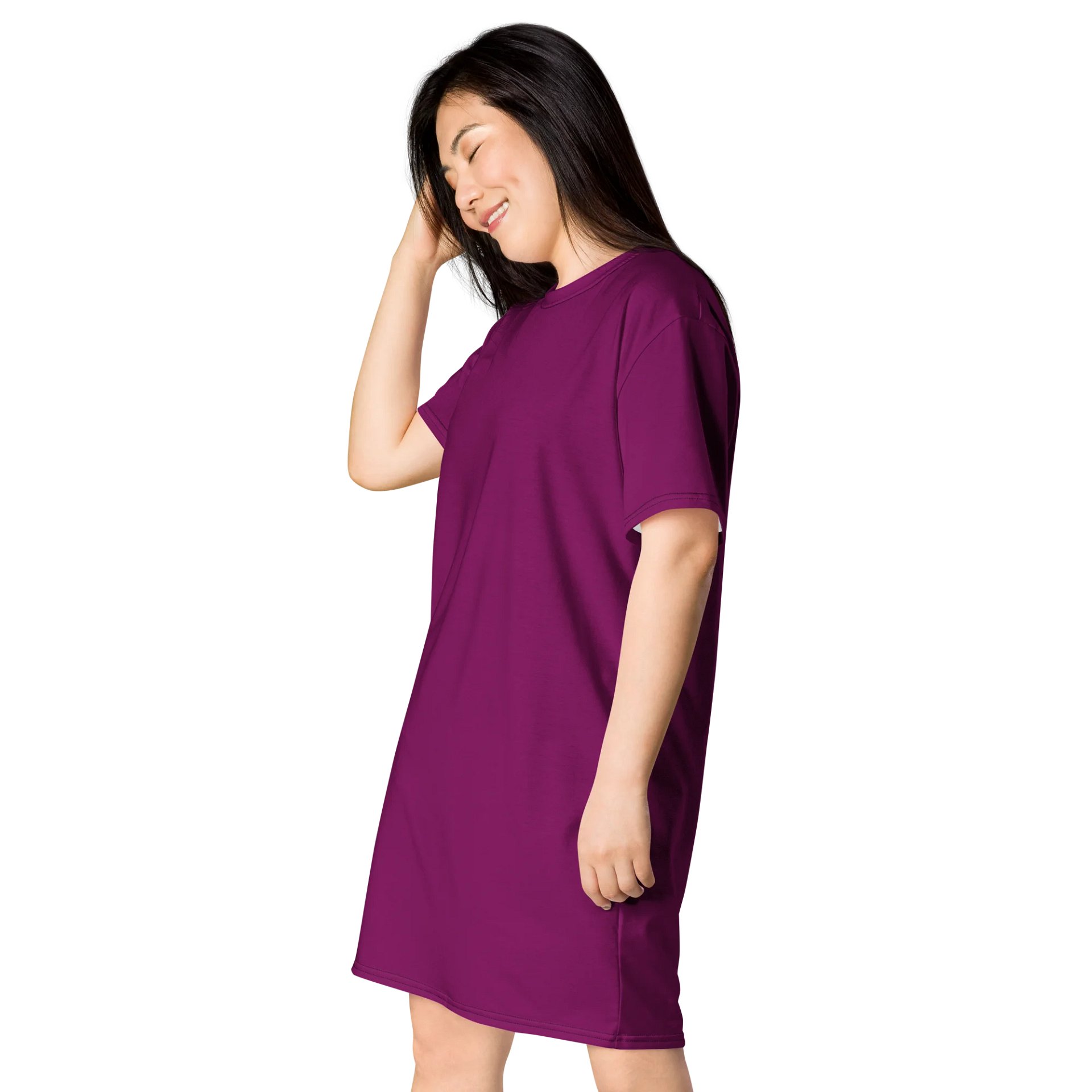 Oversized T-Shirt Dress - Deep Eggplant, Sizes 2XS-6XL product image (3)
