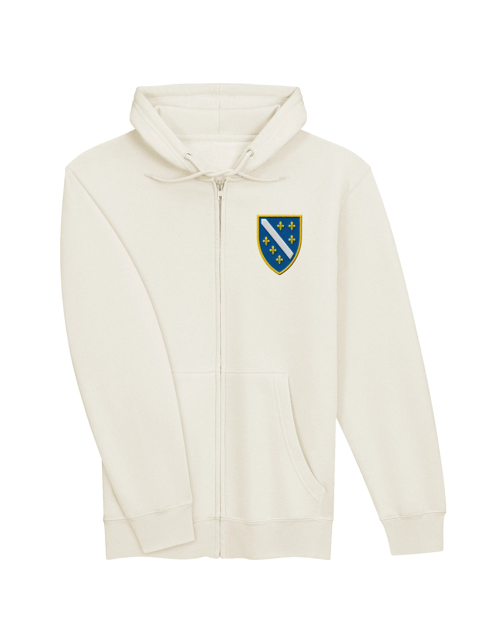 Bosnian Coat of Arms Zip Hoodie, Embroidered Zip Hoodie, Bosnia and Herzegovina, Bosnian Gifts, Multiple Colors Premium Full Zip Hoodie product image (4)