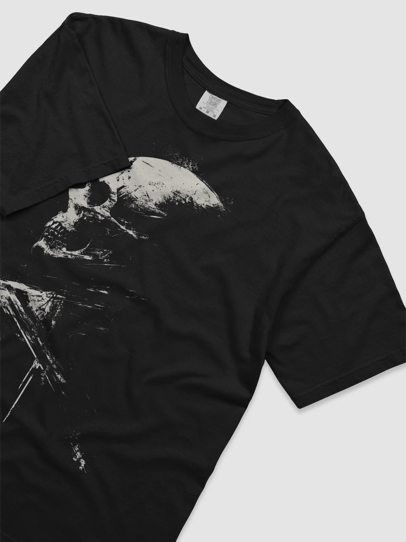 Skull Side Profile Black Graphic T-Shirt product image (5)