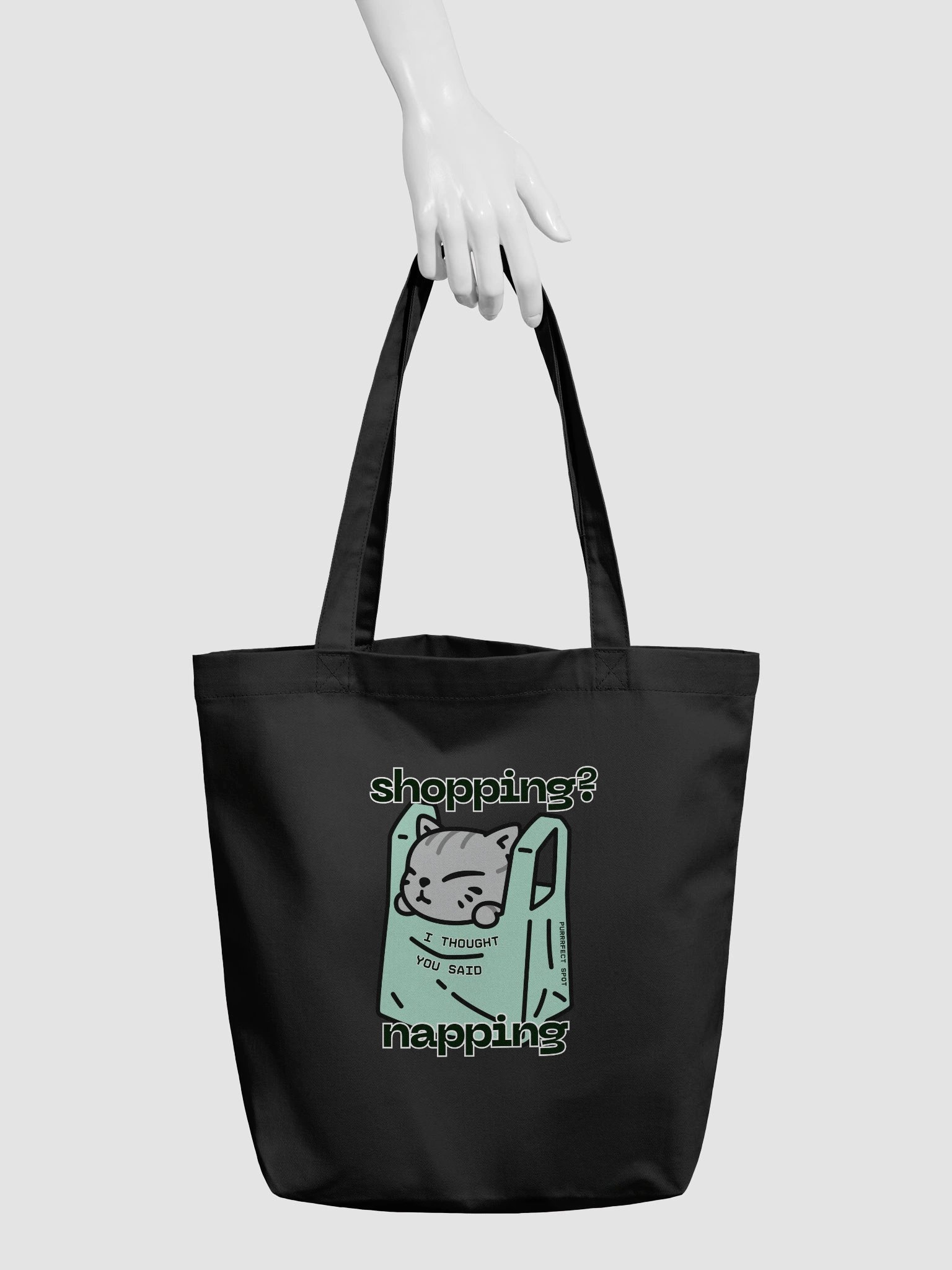 Shopping? I Thought You Said Napping – Organic Cotton Tote Bag product image (2)