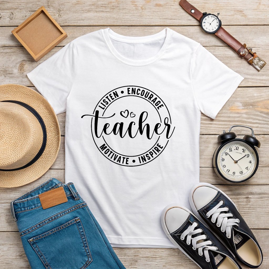 Teacher Listen Encourage Motivate Inspire - Women's White T-Shirt product image (2)