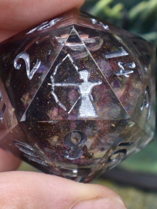 Skyborn Lightning—30mm Black Dragon Scale Liquid Core D20 product image (1)