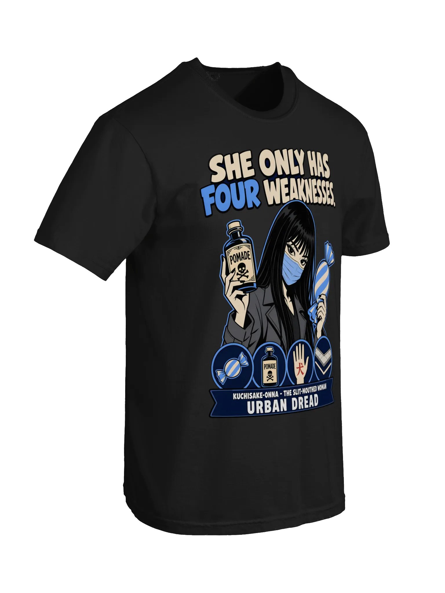 She Only Has Four Weaknesses — Kuchisake-Onna T-Shirt product image (5)