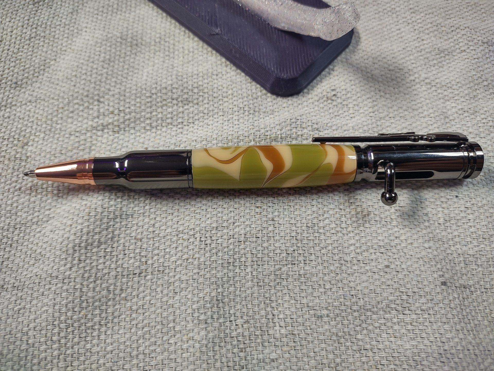 Hand-Turned Bolt Action Pen – Desert Camo & Gun Metal Finish - RBBLTCAMO1 product image (3)