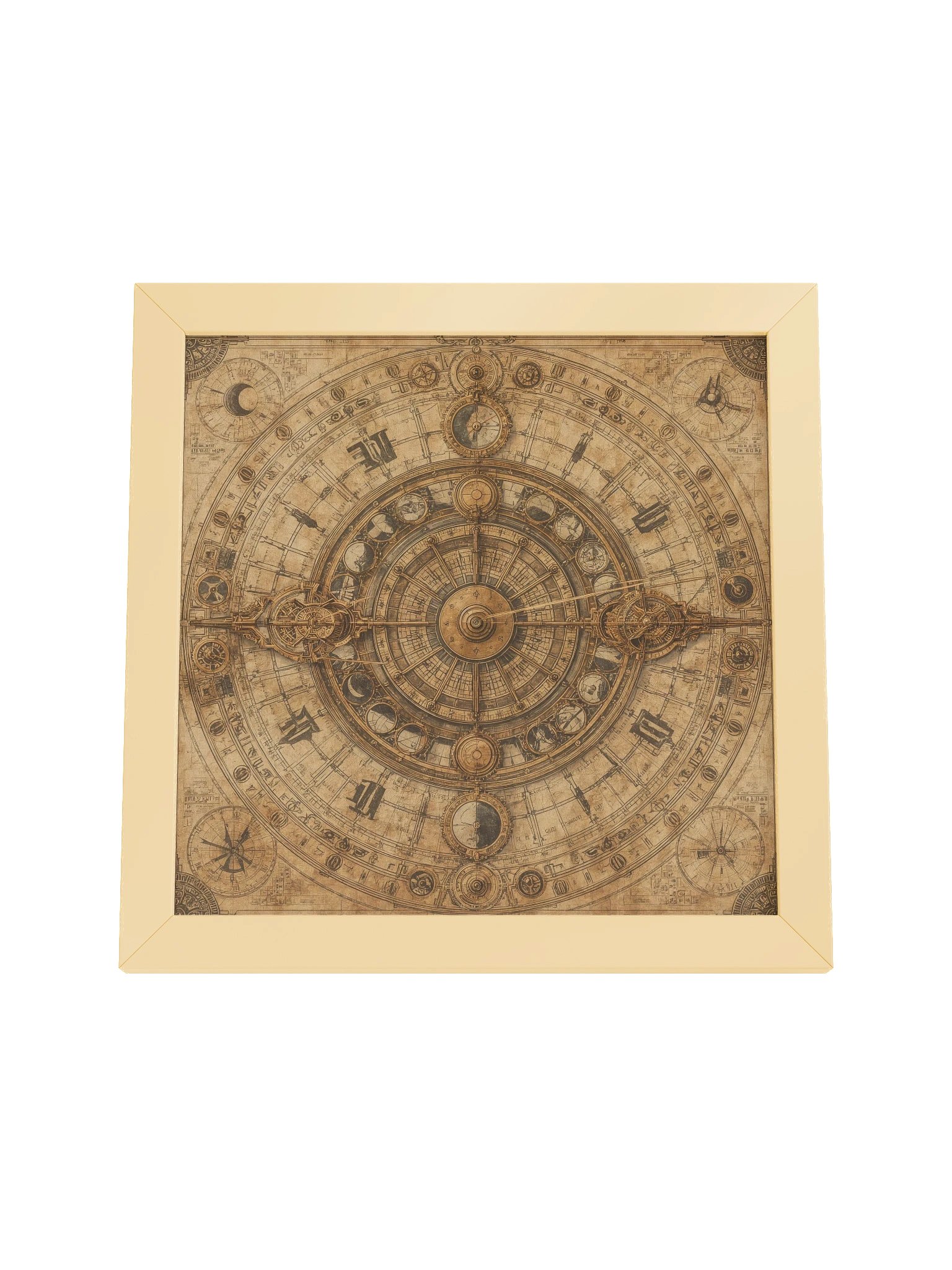 The Chronos Engine – Framed Square Poster (Gold Frame) product image (4)