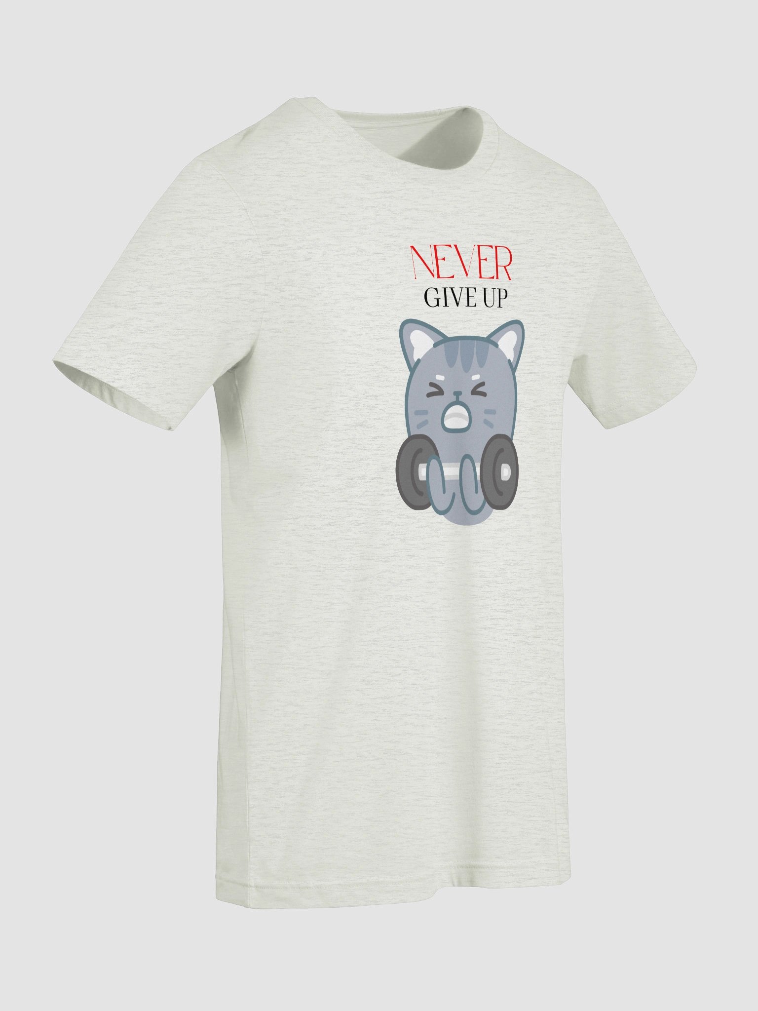 Never Give Up Gray Cat T-Shirt product image (9)