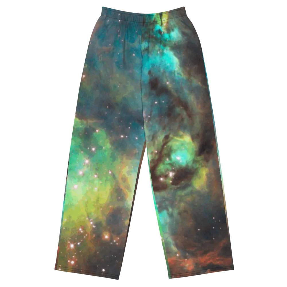 Green Galaxy Unisex Wide-Leg Pants product image (6)
