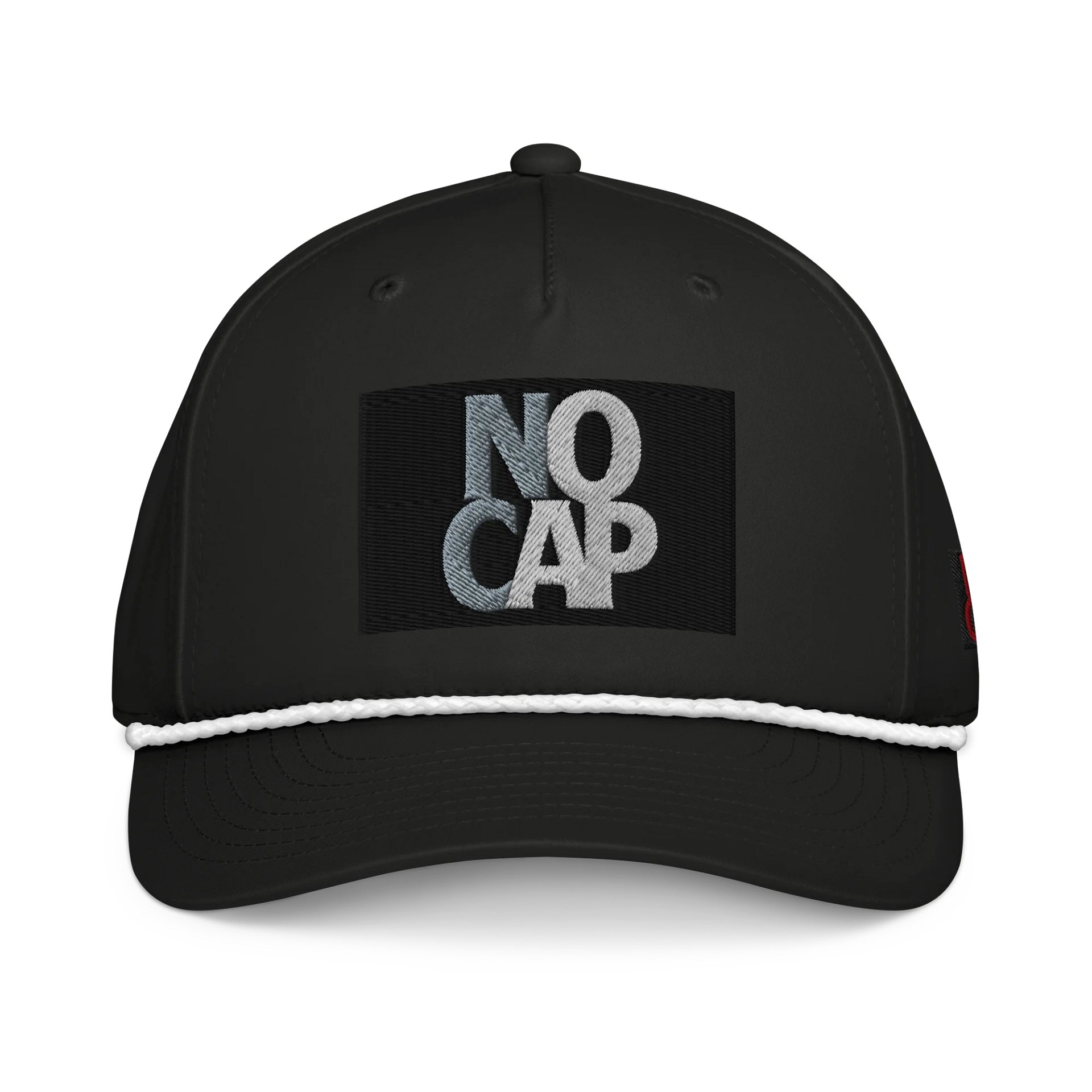 NO CAP GRAY & WHITE Classic Rope Cap | 5-Panel Premium Statement Hat product image (1)