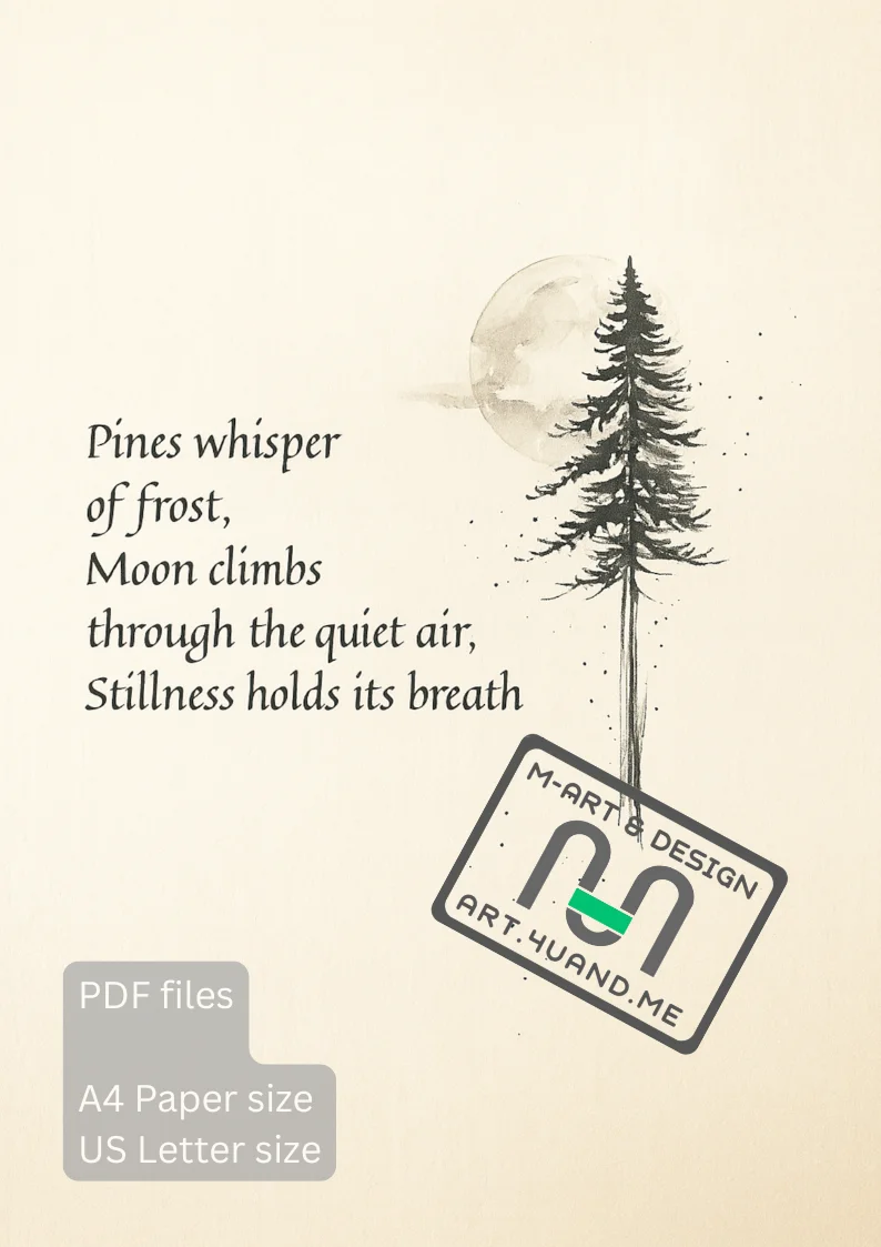 Haiku 2 - Calligraphic Haiku Wall Art — Printable Japanese-Inspired Posters (A4 & US Letter PDF) product image (4)