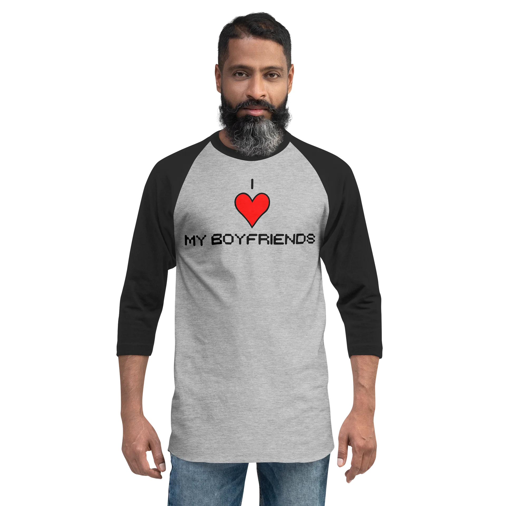 I Love My Boyfriends Long Sleeve Raglan Shirt (Light) product image (11)