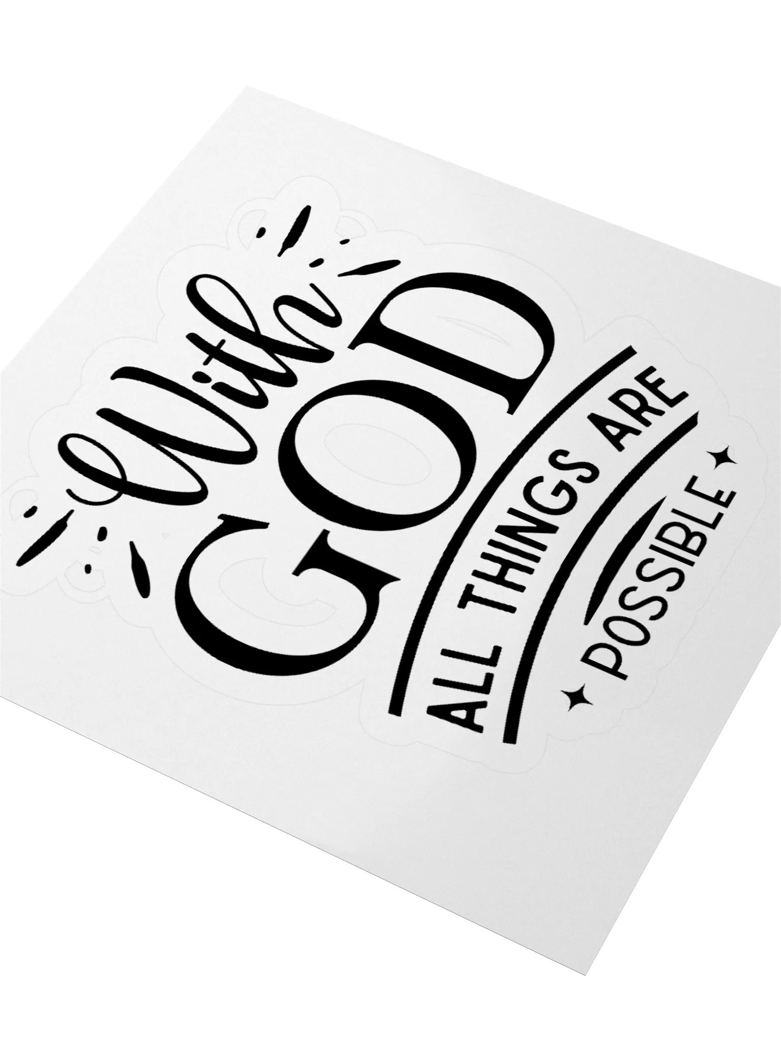 Whimsical Custom Sticker Cuts - With God all things are possible product image (8)