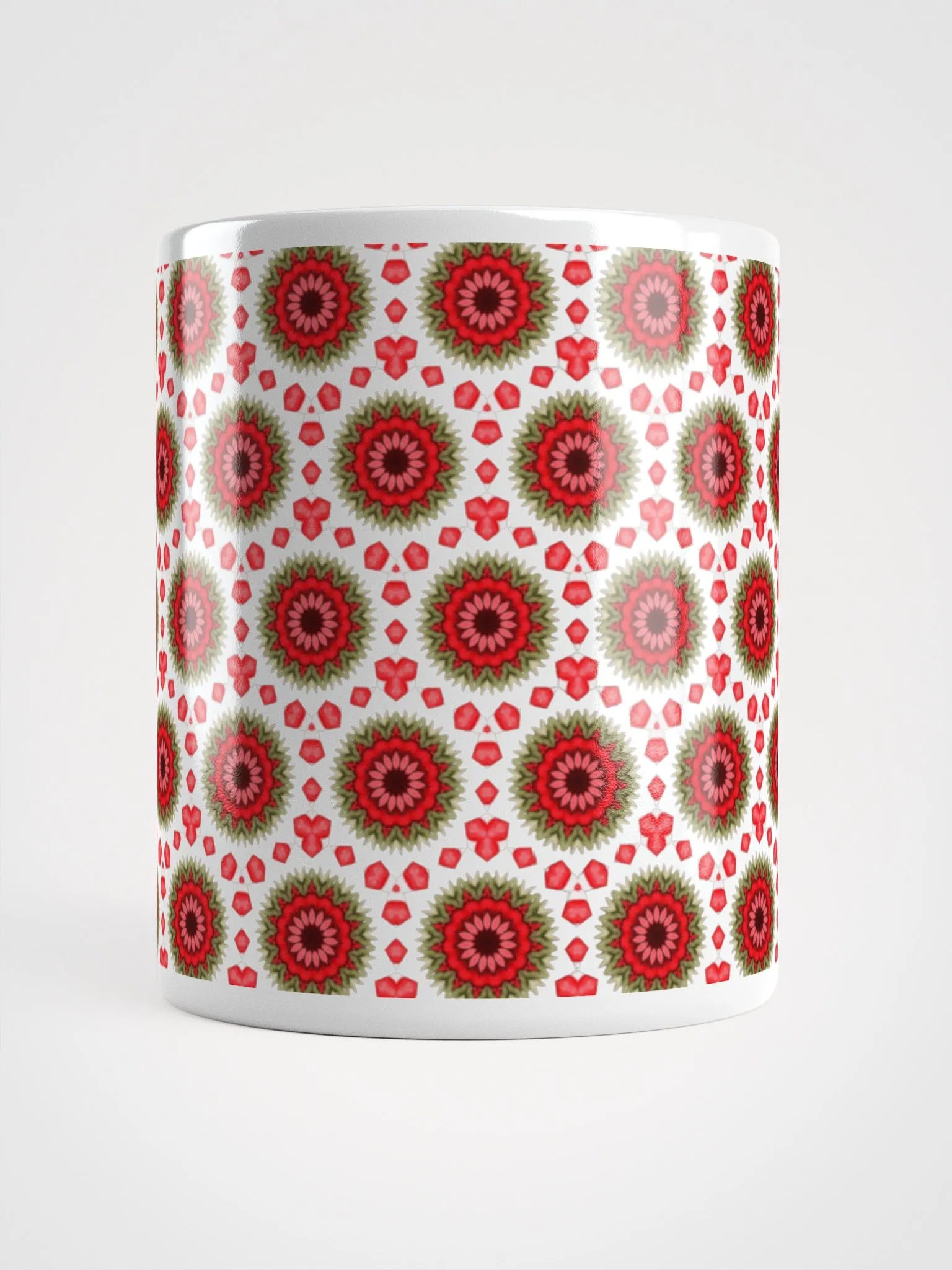 Red Green & White Daisy Mug product image (5)