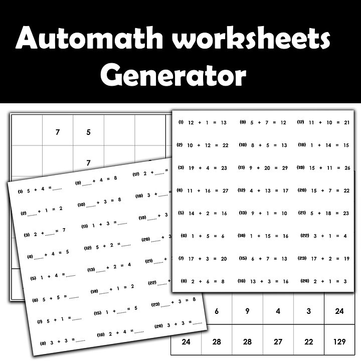 AutoMath Worksheets Generator product image (1)