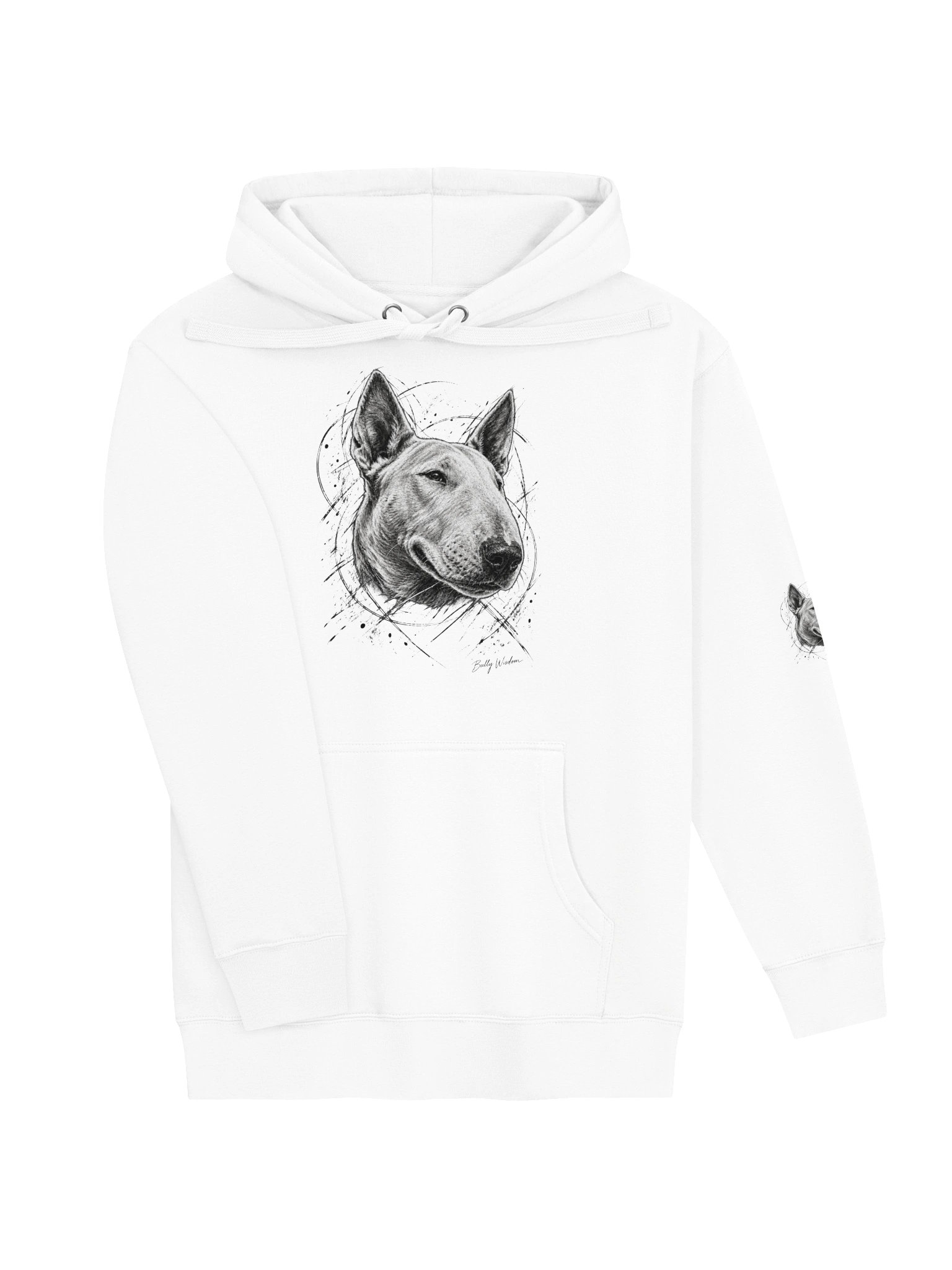 Free hand Bull Terrier portrait hoodie product image (3)