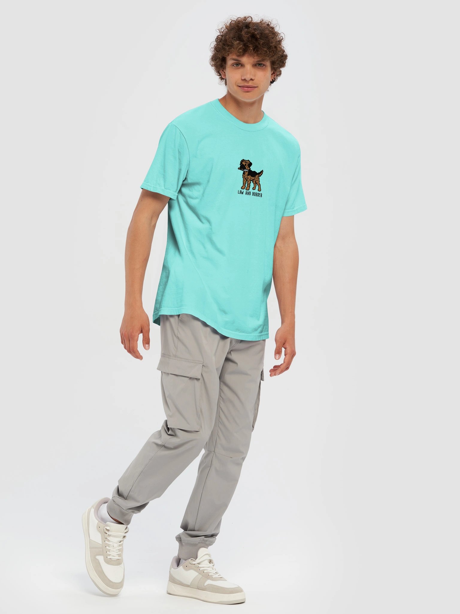 Law and Border Funny Chibi-Style Embroidered T-Shirt for Border Terrier(Black & Tan) Owners product image (79)