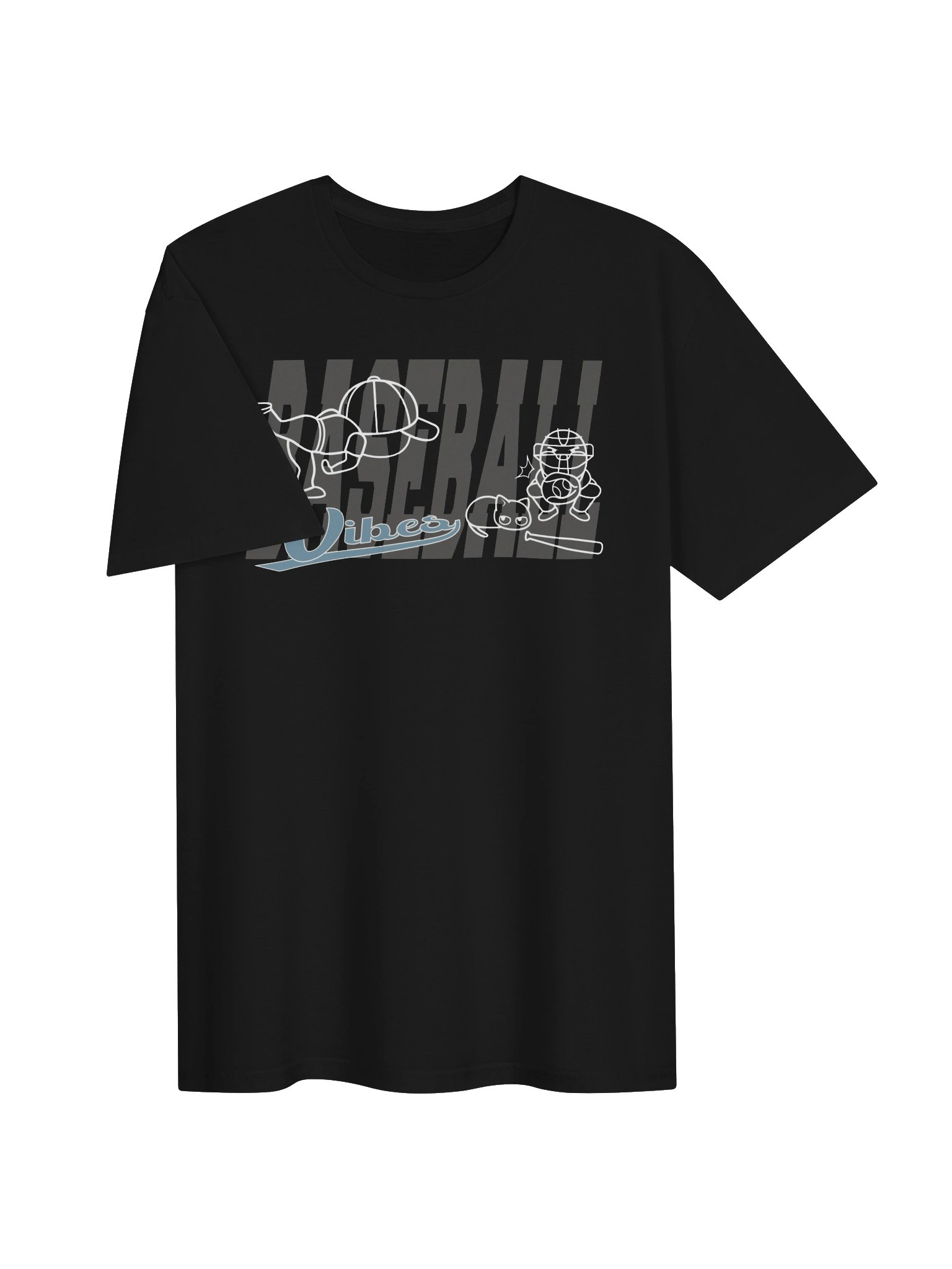 Baseball Cat (Baseball Vibes) - Unisex Adult Super Soft Lightweight T-shirt product image (2)
