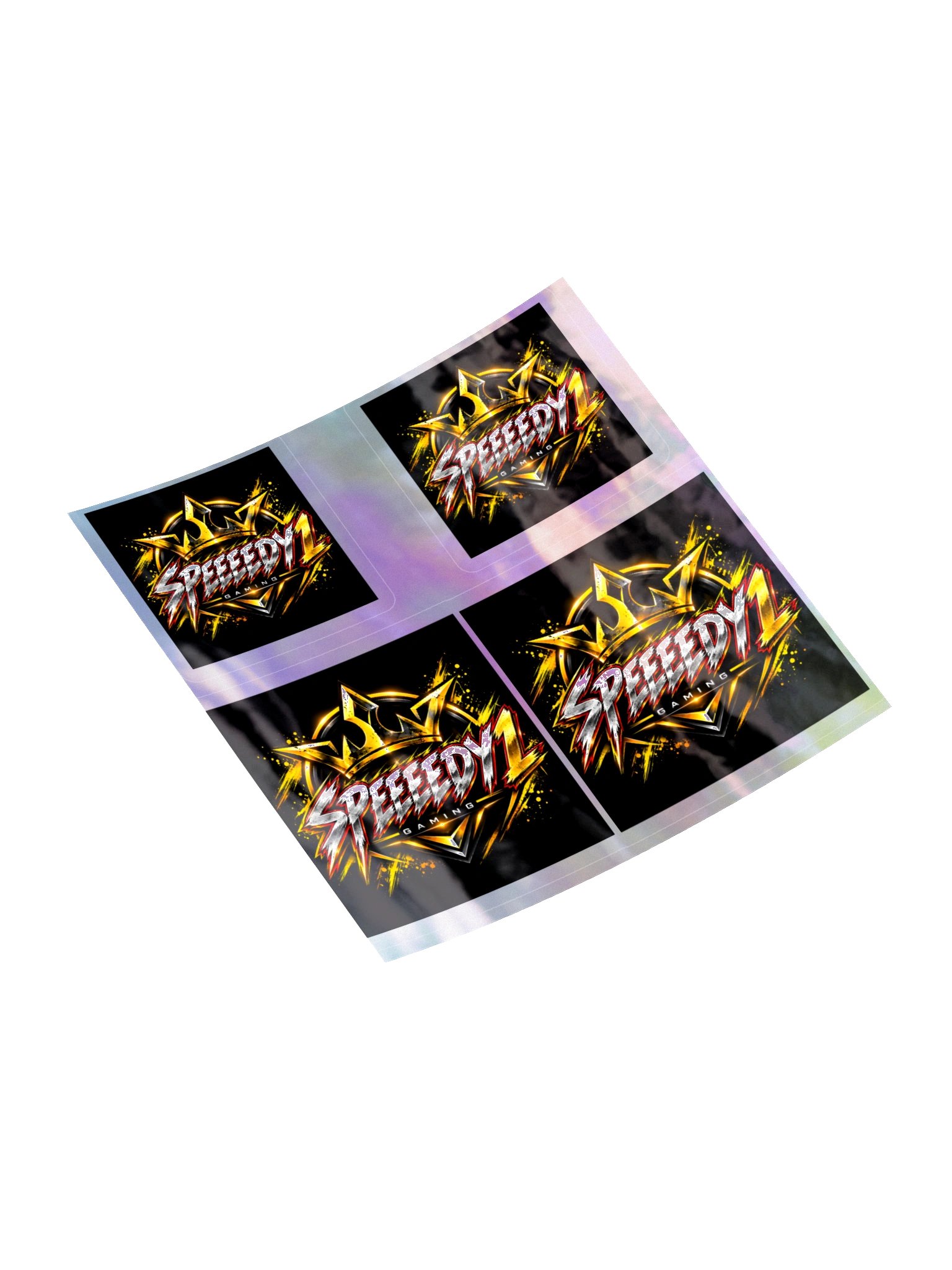 Speedy Gaming Crown Logo Holographic Sticker Sheet product image (12)