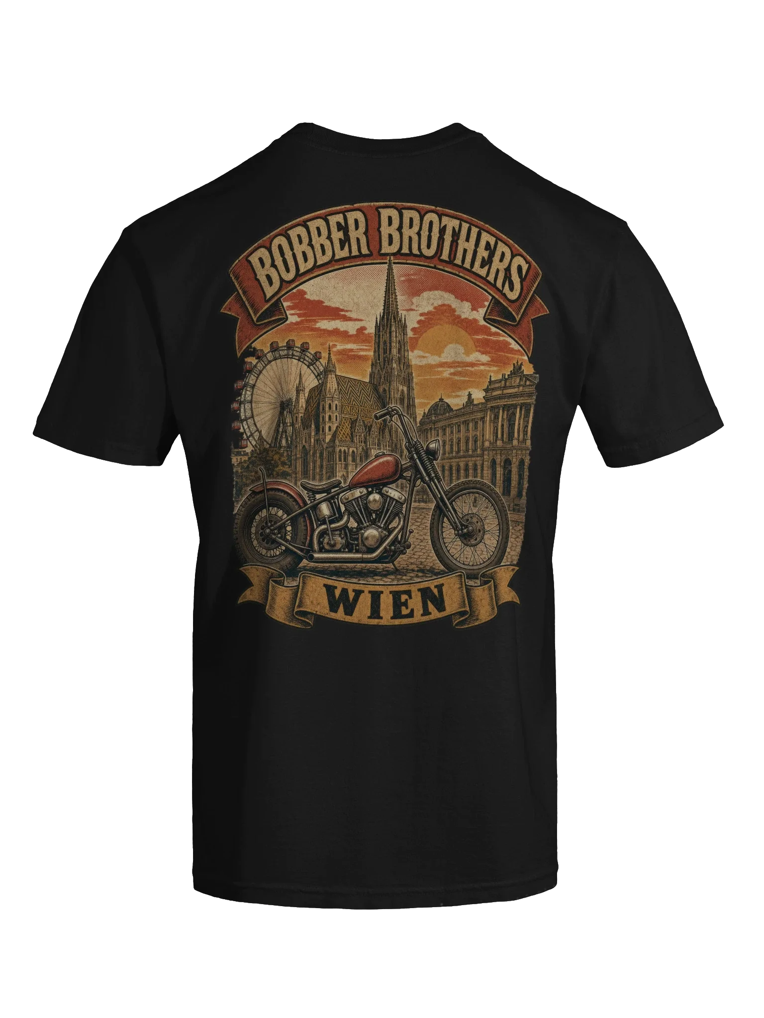 Wien motorcycle t-shirt design by Bobber Brothers