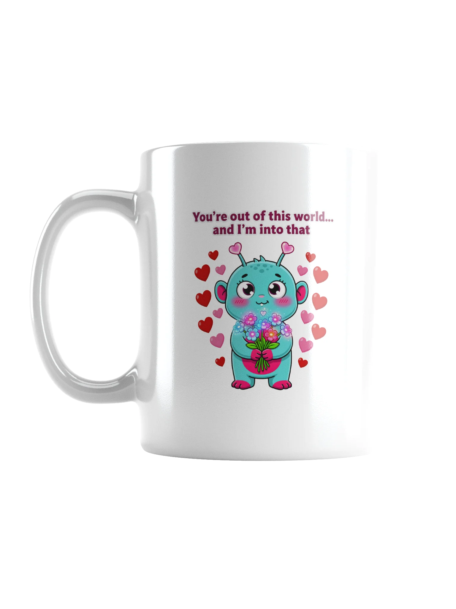 "Out of This World" Cute Alien Valentine's Mug product image (1)
