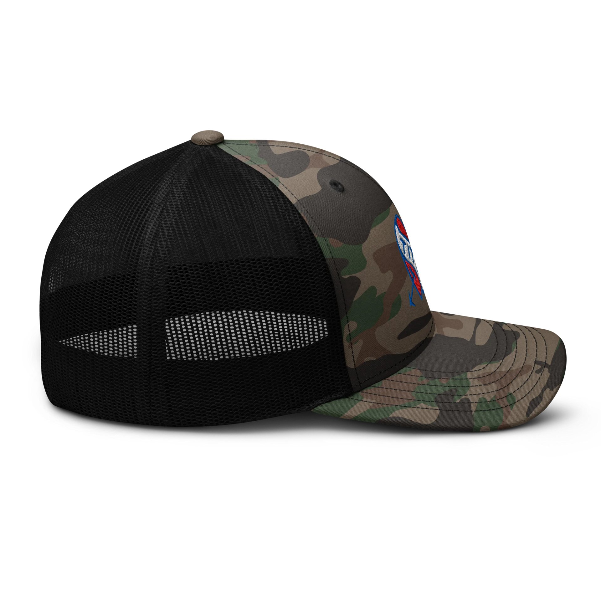 BREAK YOUR HEART Camo Trucker Hat RWB product image (5)