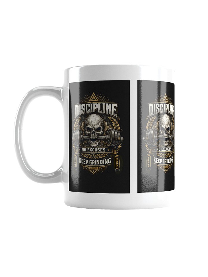 Discipline Skull Motivation Mug – Keep Grinding Coffee Cup product image (2)