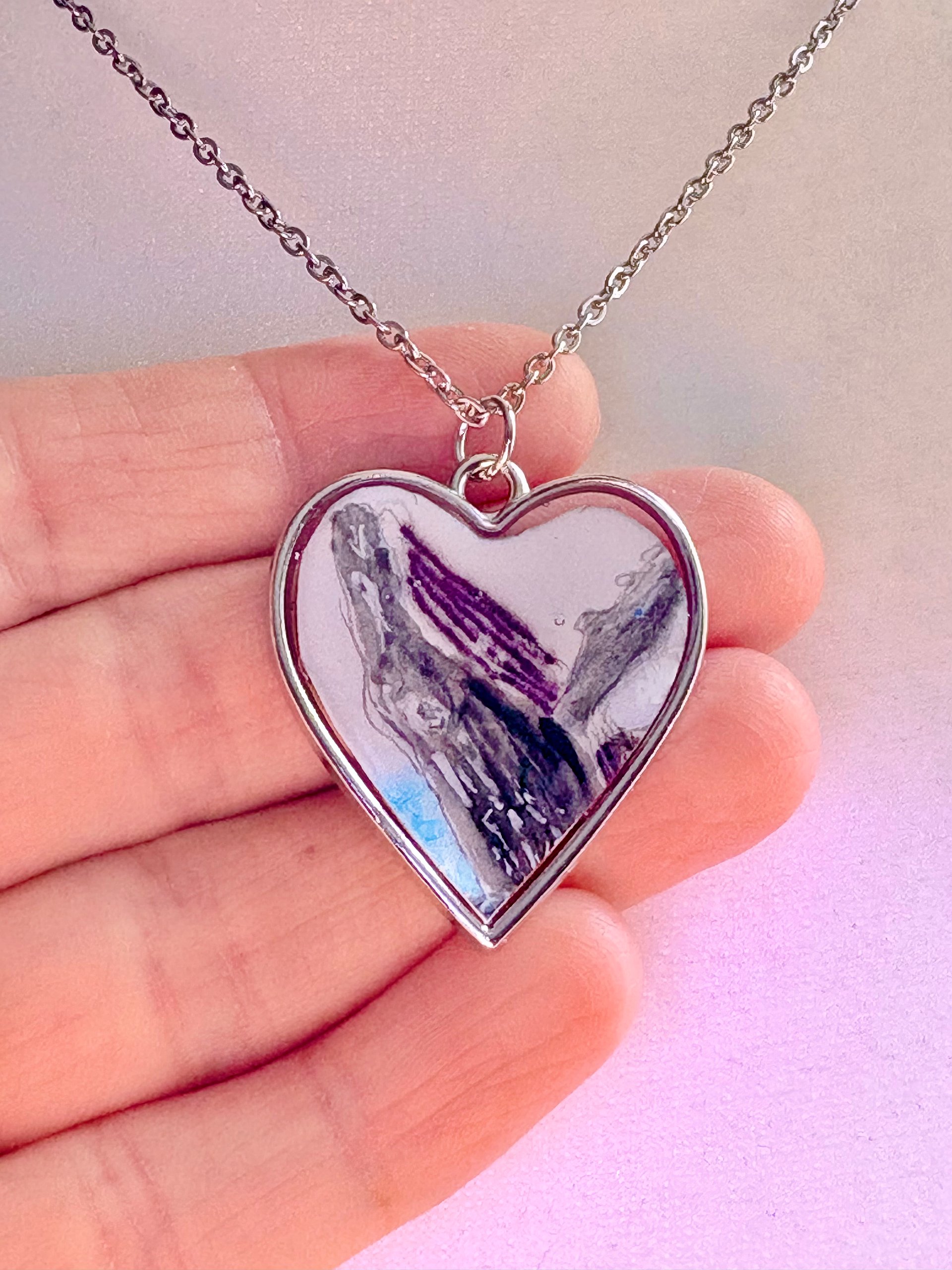 MFD-00250 | Whale Watching Heart-Shaped Pendant Necklace | Handmade Jewelry by Monique Faella Designs™ product image (2)