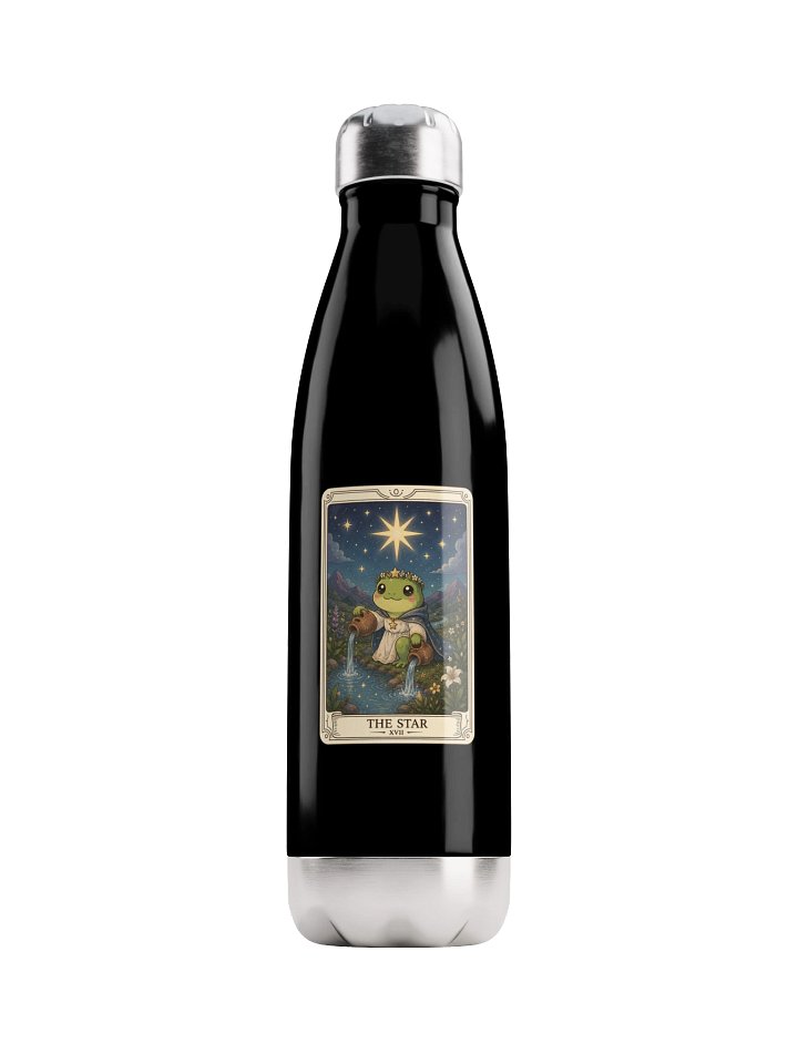 Premium Stainless Steel Tarot Frog 17oz Water Bottle | Featuring Iconic "The Star" Artwork from the Tarotoads! Collection by Everbright Studio product image (1)