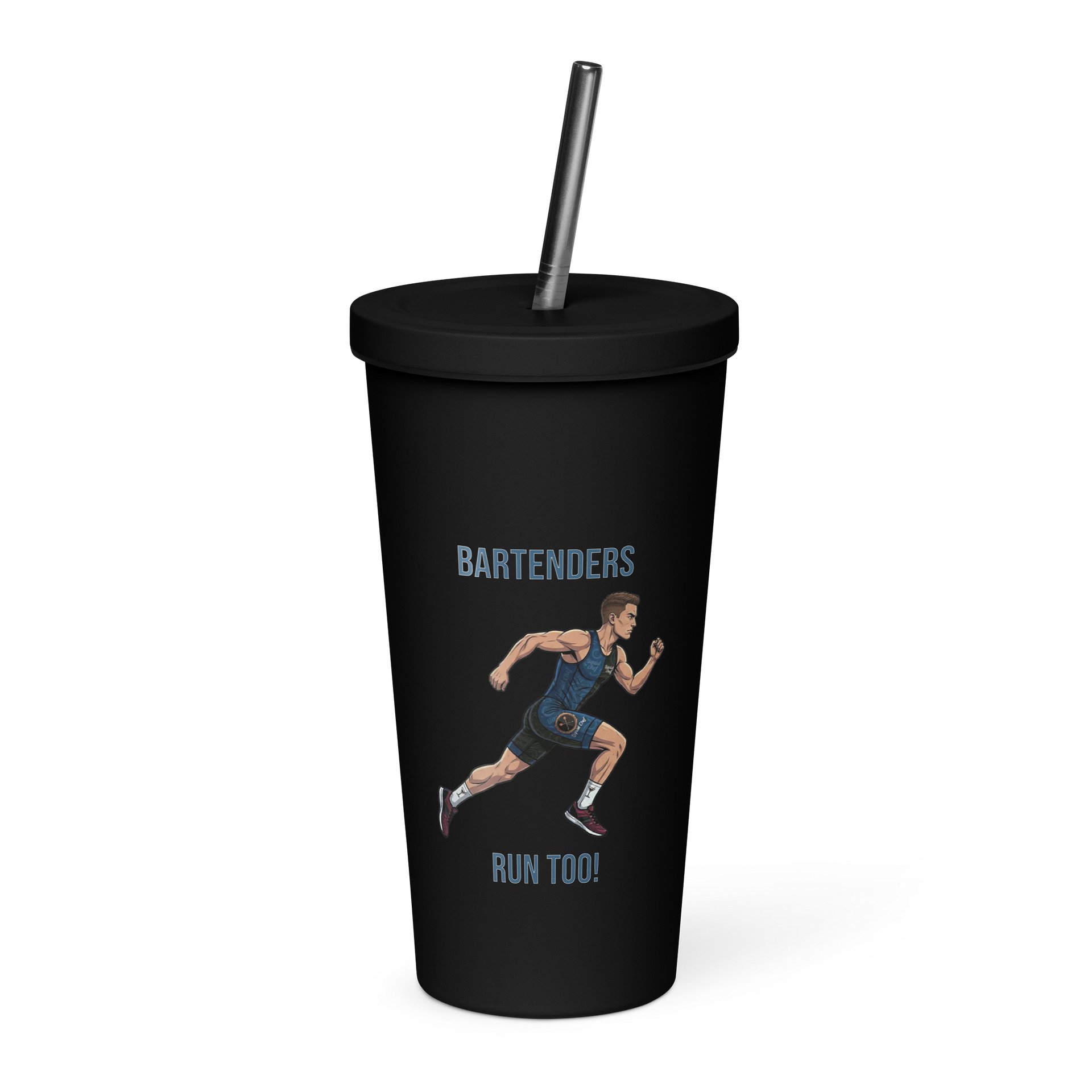 Bartender Athlete Tumbler with Straw | Mens Running Edition product image (3)