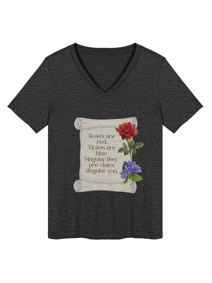 Singular they (v-neck printed front & back) product image (1)