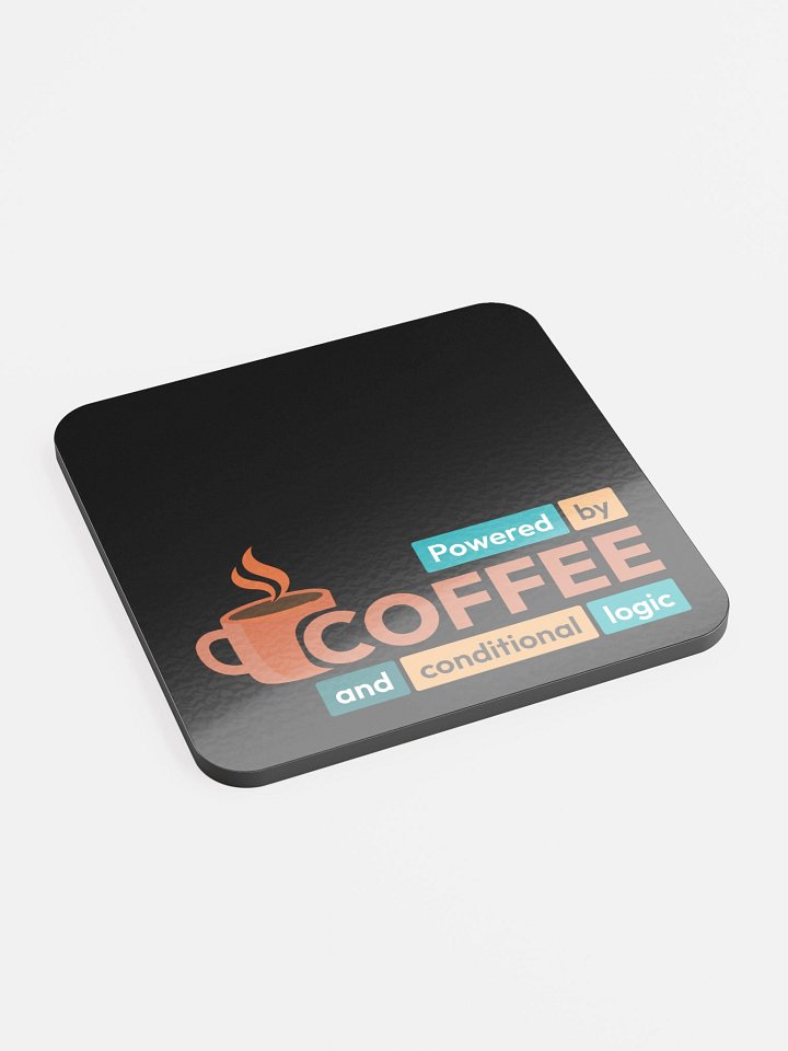 Powered by Coffee Dark Coaster product image (2)