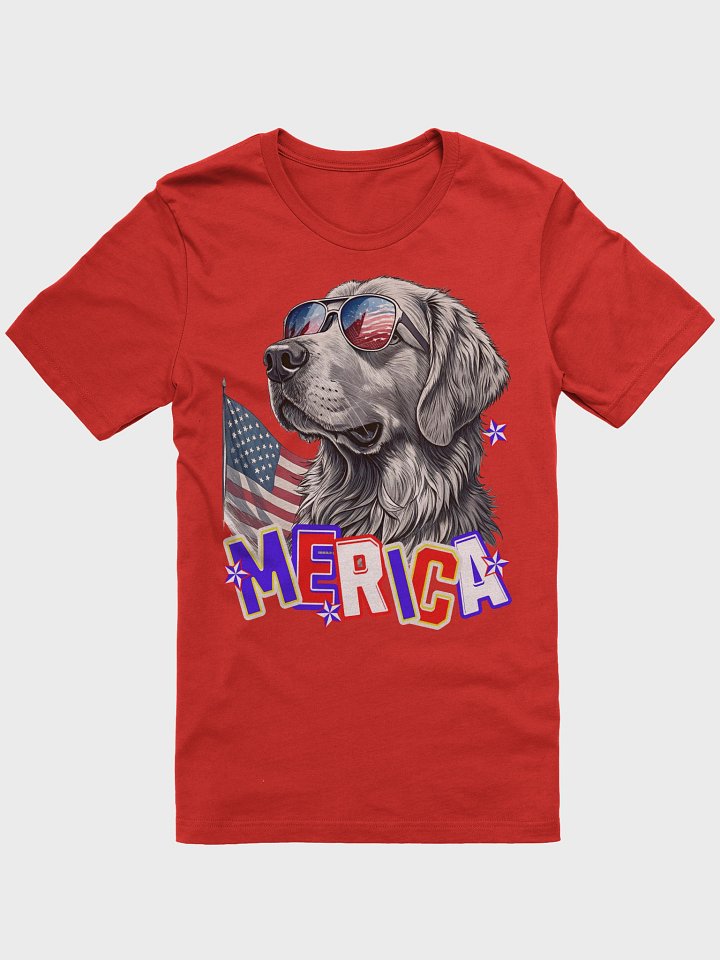 Merica Golden Retriever Patriotic Pup in Shades T-Shirt product image (1)