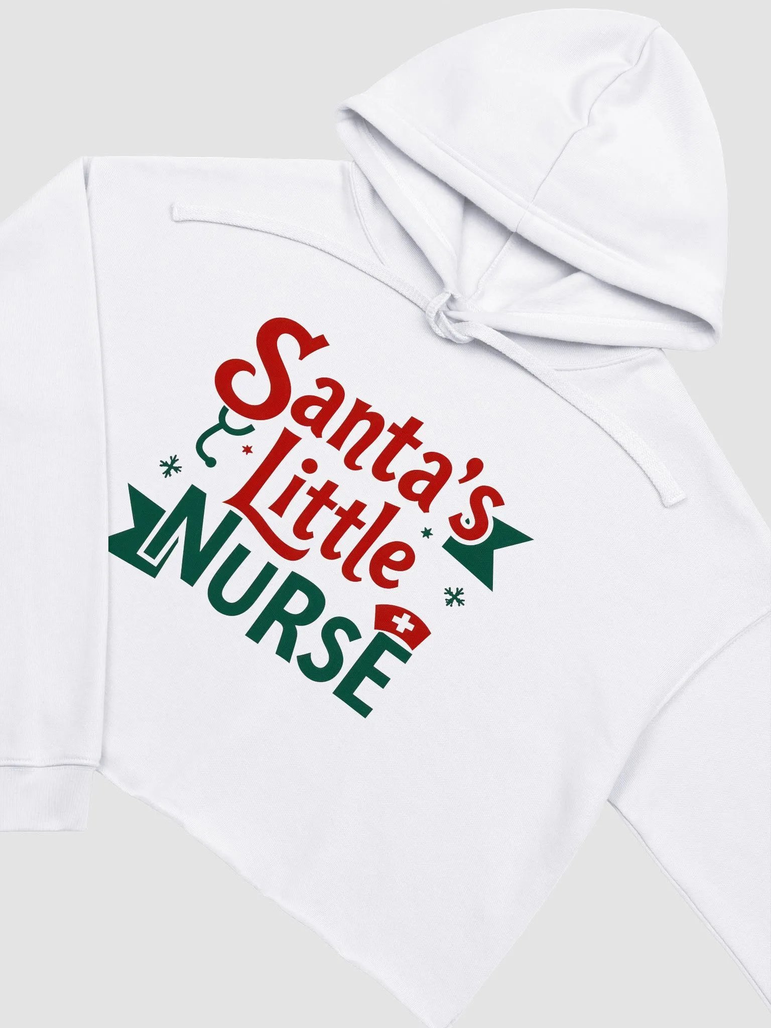 Santa's Little Nurse Cropped Hoodie product image (8)