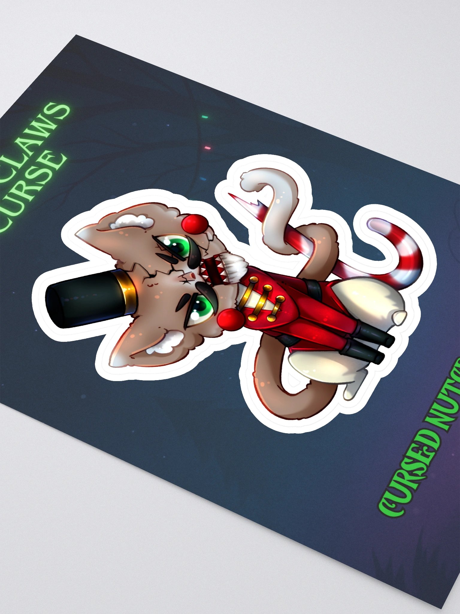 Santa Claws Curse | Cursed Nutcracker Cat Sticker product image (2)