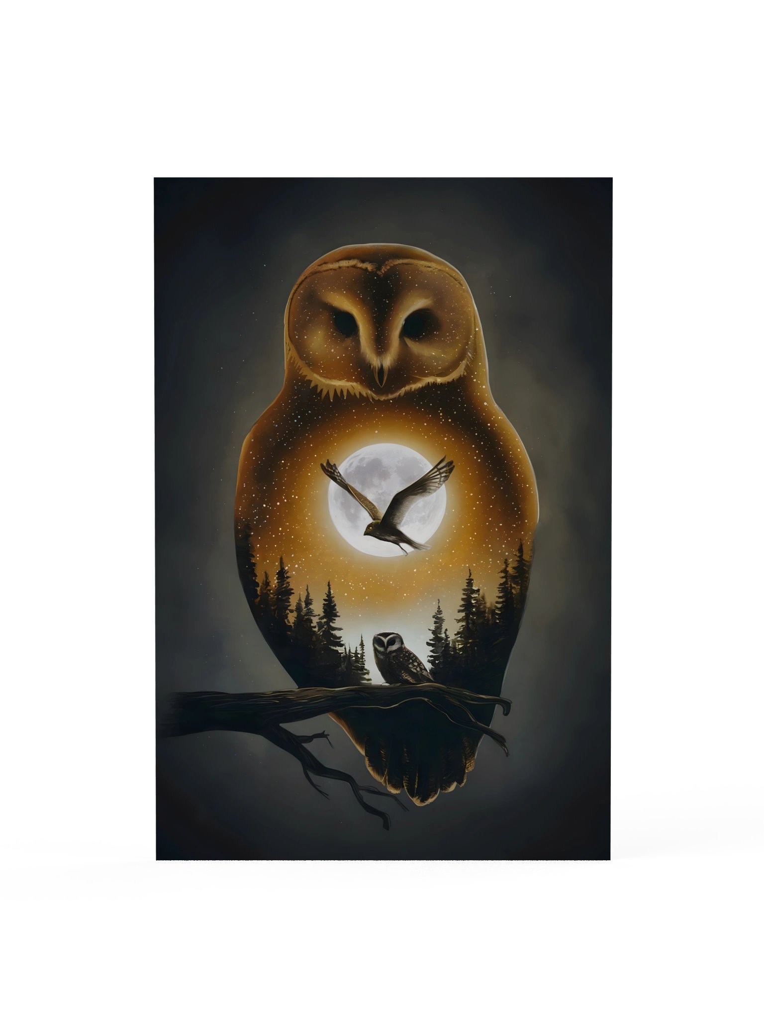 The Owl Within the Moonlight | Mystical Owl & Moon Art Poster product image (1)