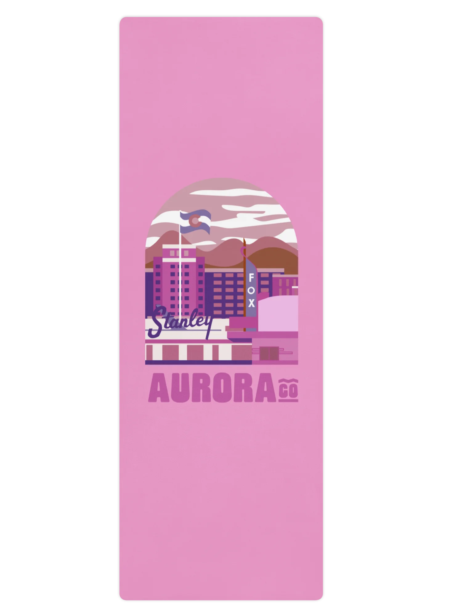 Aurora Cityscape Yoga Mat (Pink) product image (1)