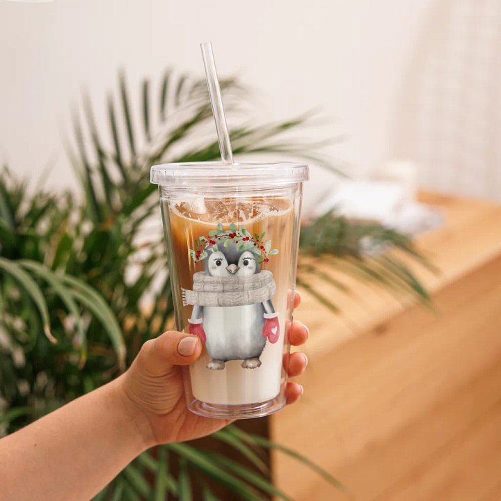 Festive Penguin Party Double Wall Tumbler product image (2)