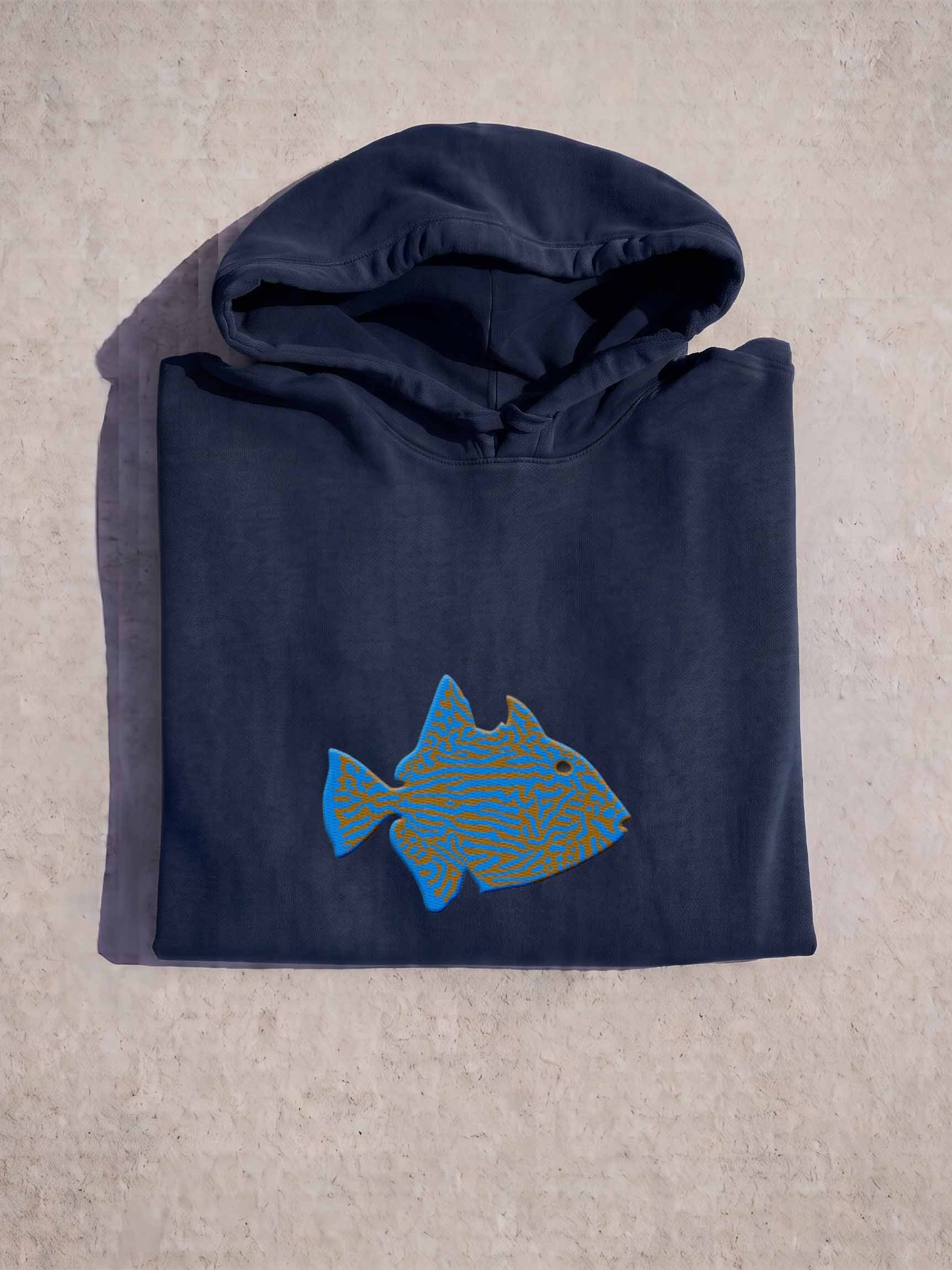 Blue-Lined Triggerfish Embroidered Premium Hoodie | Saltwater Reef Aquarium Fish & Marine Life Apparel product image (1)